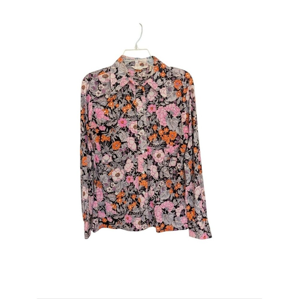 Vintage Judy Bond Button Up Floral Blouse